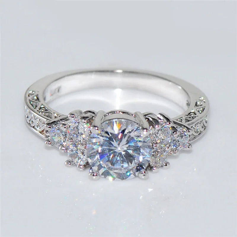 Exquisite Fashion Silver Color Engagement Rings