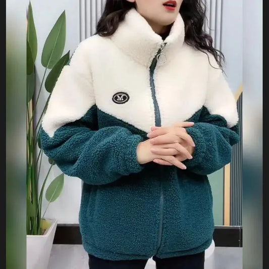 Women Long Fleece Warm Jacket