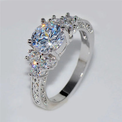 Exquisite Fashion Silver Color Engagement Rings